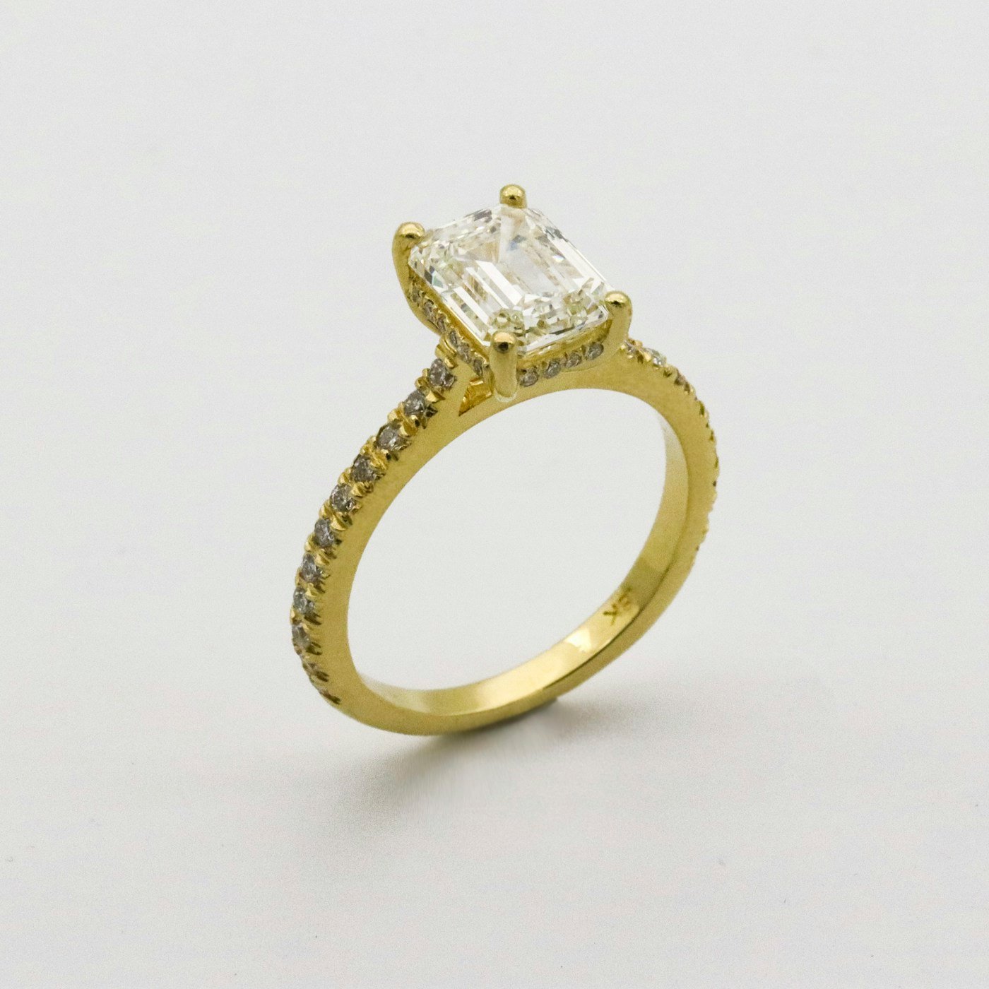 Close detail of polished silver jewelry